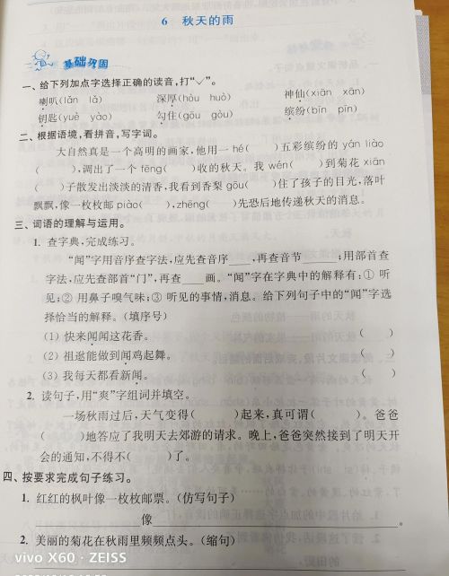 三年级上学期语文第六课秋天的雨(三年级上册语文课第六课秋天的雨讲解)