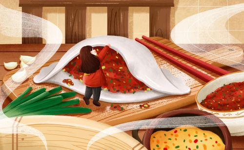 冬至插画分享｜饺子、汤圆齐上桌