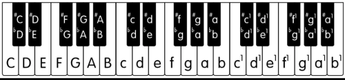 钢琴键盘上的基本音级(钢琴键盘音阶对照表)