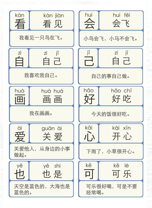 幼升小识字表带拼音(幼小衔接生字表带拼音)