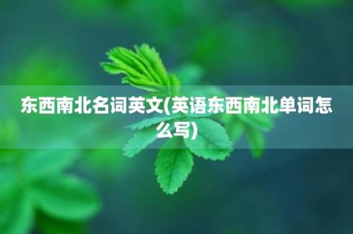 东西南北名词英文(英语东西南北单词怎么写)