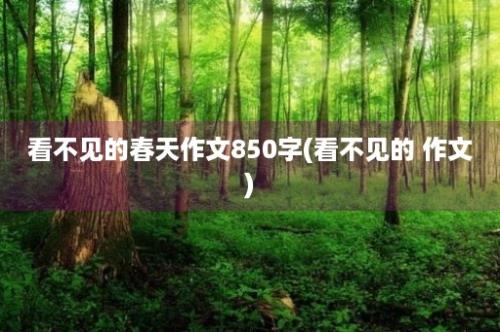 看不见的春天作文850字(看不见的 作文)