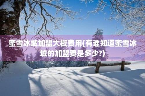 蜜雪冰城加盟大概费用(有谁知道蜜雪冰城的加盟费是多少?)