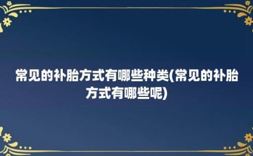 常见的补胎方式有哪些种类(常见的补胎方式有哪些呢)