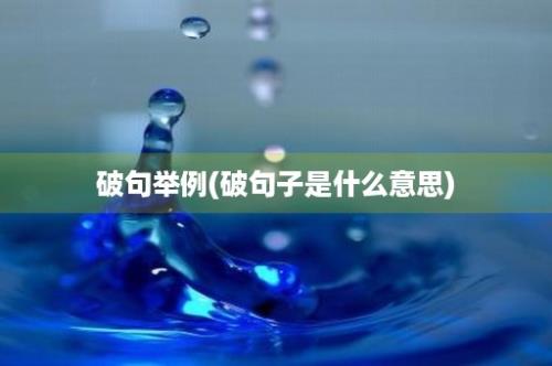 破句举例(破句子是什么意思)