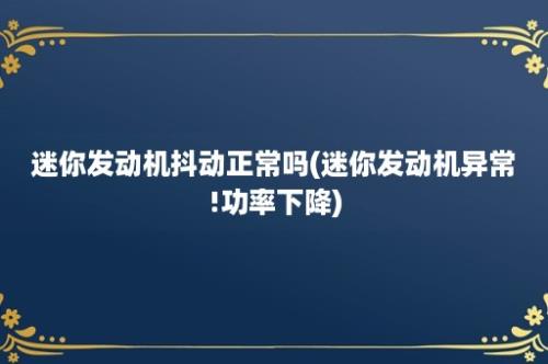 迷你发动机抖动正常吗(迷你发动机异常!功率下降)