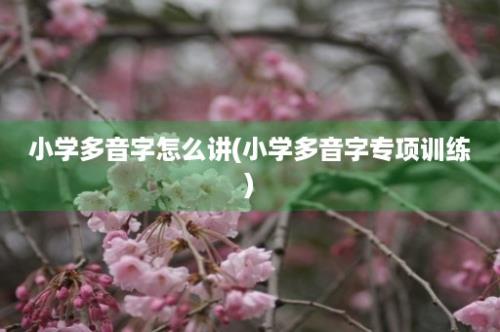 小学多音字怎么讲(小学多音字专项训练)