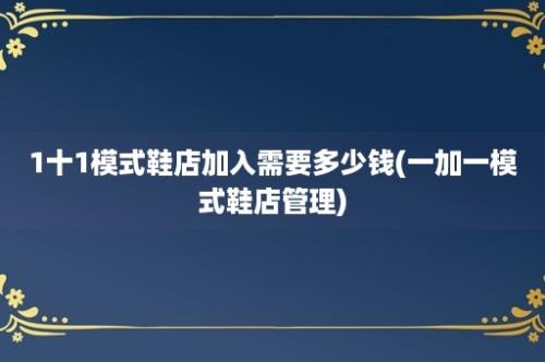 1十1模式鞋店加入需要多少钱(一加一模式鞋店管理)