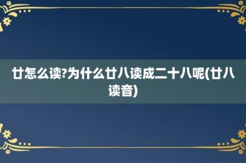 廿怎么读?为什么廿八读成二十八呢(廿八读音)