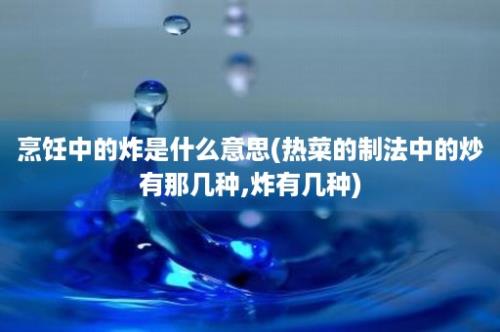 烹饪中的炸是什么意思(热菜的制法中的炒有那几种,炸有几种)