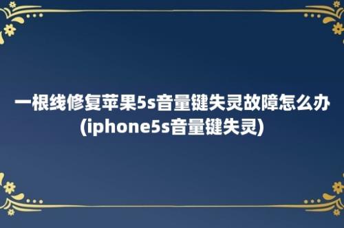 一根线修复苹果5s音量键失灵故障怎么办(iphone5s音量键失灵)