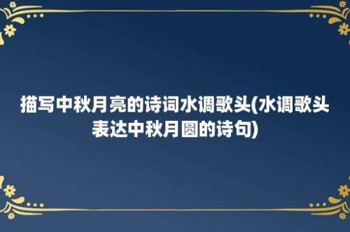 描写中秋月亮的诗词水调歌头(水调歌头表达中秋月圆的诗句)