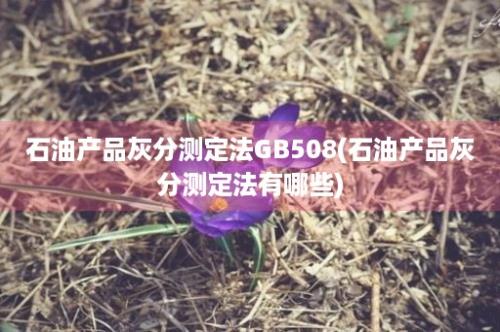 石油产品灰分测定法GB508(石油产品灰分测定法有哪些)