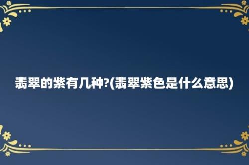 翡翠的紫有几种?(翡翠紫色是什么意思)