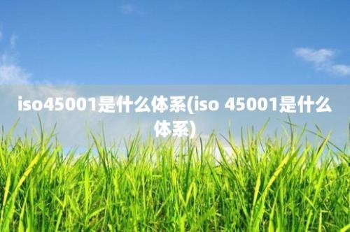 iso45001是什么体系(iso 45001是什么体系)