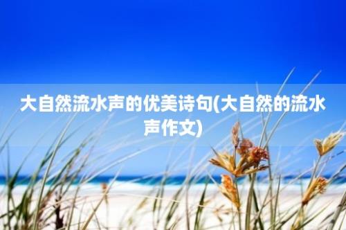 大自然流水声的优美诗句(大自然的流水声作文)