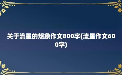 关于流星的想象作文800字(流星作文600字)