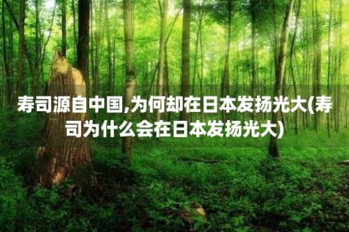 寿司源自中国,为何却在日本发扬光大(寿司为什么会在日本发扬光大)