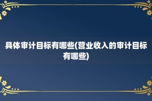 具体审计目标有哪些(营业收入的审计目标有哪些)