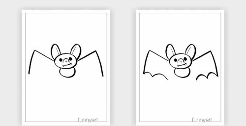 飞行蝙蝠简笔画(飞行的蝙蝠怎么画)