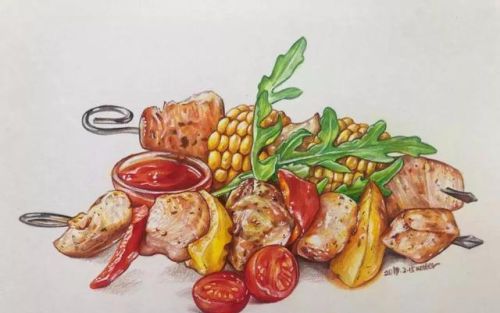 彩铅画 美食(彩铅美食简笔画)