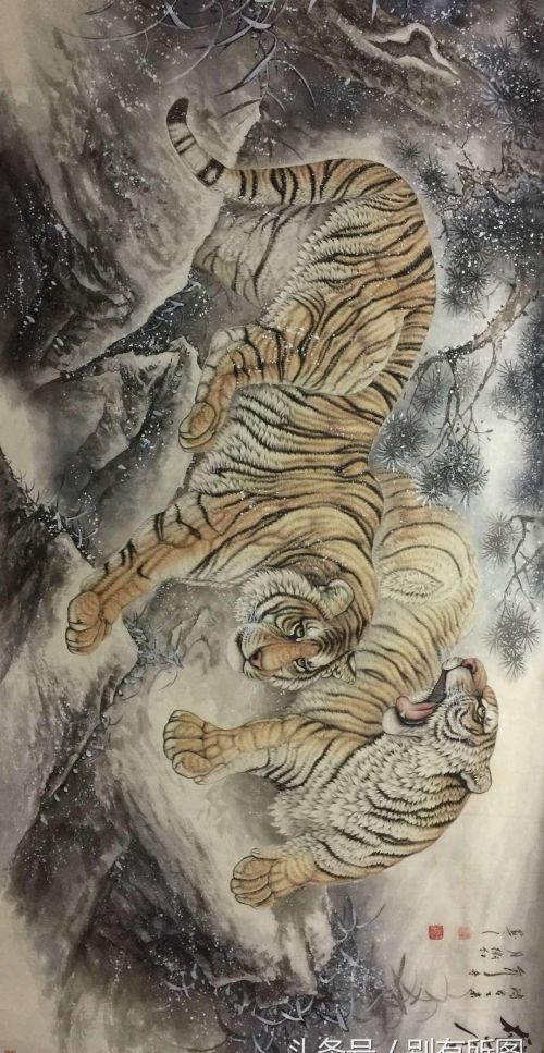 国画动物画工笔画《豹》和写意画《虎》多图欣赏