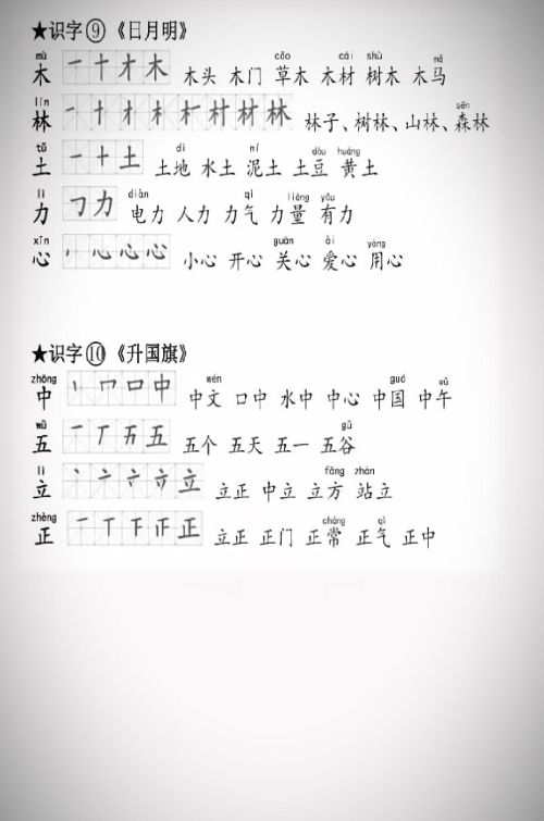 一年级语文上册生字笔顺、组词大全(人教版小学语文一年级上册生字笔顺)