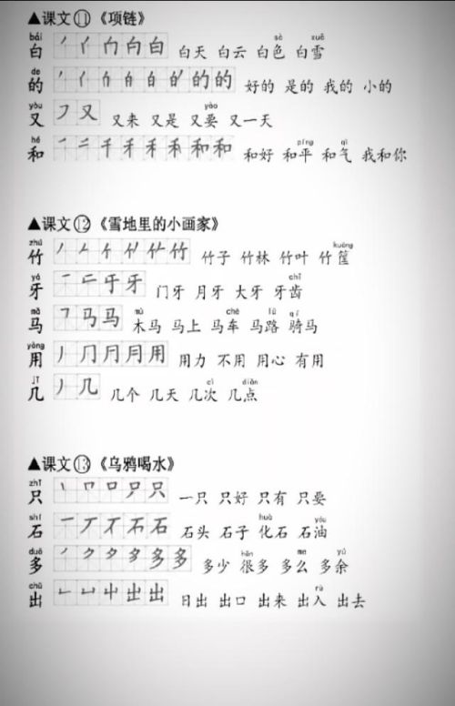 一年级语文上册生字笔顺、组词大全(人教版小学语文一年级上册生字笔顺)