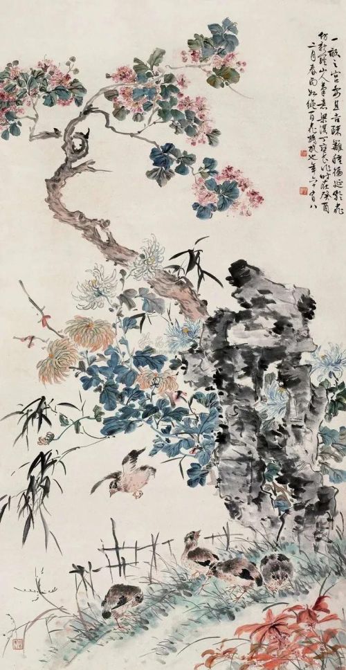 名家花鸟画《争艳图》欣赏图片(名家花鸟画《争艳图》欣赏作品)