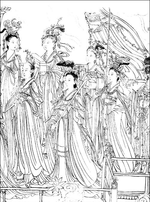 中国画线描画图片大全(中国画线描作品)