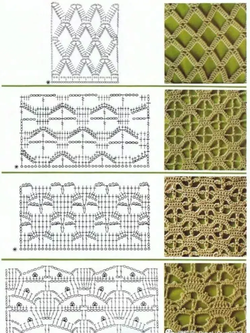 68种钩针渔网编织花样,夏装肯定用得到什么(钩针编织美丽的渔网花样)