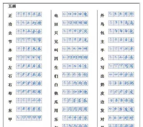 一年级语文生字笔画笔顺表(一年级所有生字笔顺)