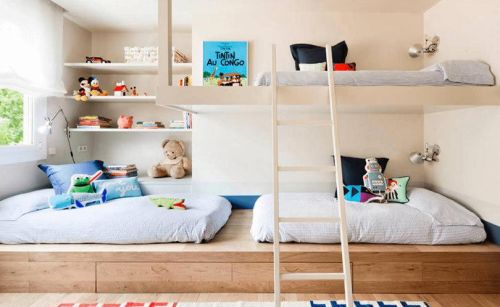 儿童房设计：双层床儿童房不仅好看还增加了空间使用率