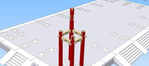 殿檐斗拱额枋梁柱装饰着青蓝点金和贴金彩画(檐柱 金柱)