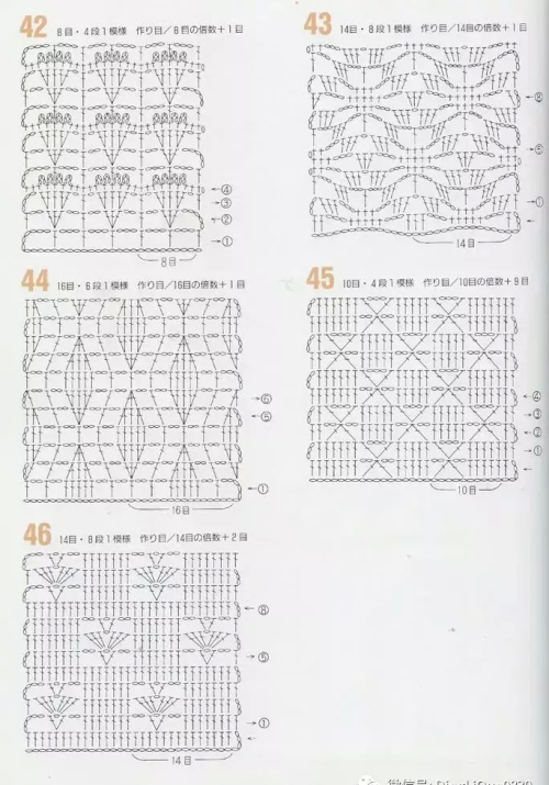 钩针编织花样图解大全,很详细哦(图解:24款钩针花样!超全(建议收藏))