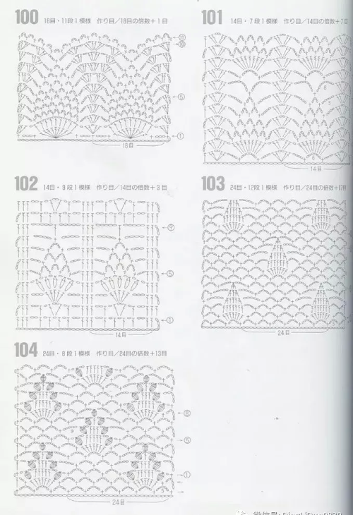 钩针编织花样图解大全,很详细哦(图解:24款钩针花样!超全(建议收藏))