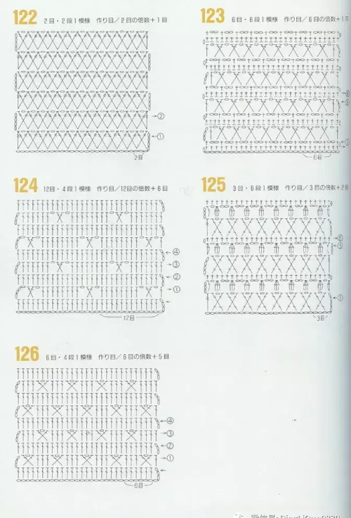 钩针编织花样图解大全,很详细哦(图解:24款钩针花样!超全(建议收藏))