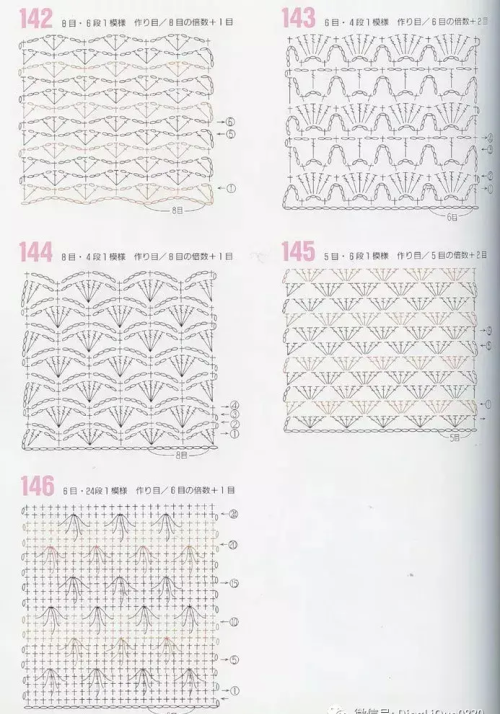 钩针编织花样图解大全,很详细哦(图解:24款钩针花样!超全(建议收藏))