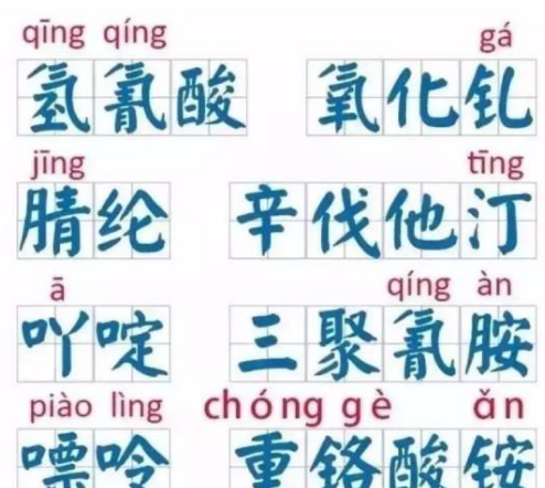 化学里的生僻字(化学用字生僻字)