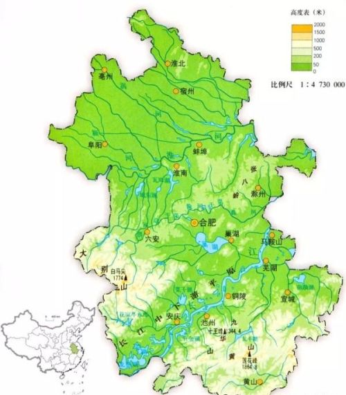 淮河水系在安徽境内的特征(安徽淮河水系地图)