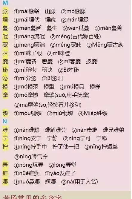 小考中常见的多音字组词(多音字大全小学生组词)