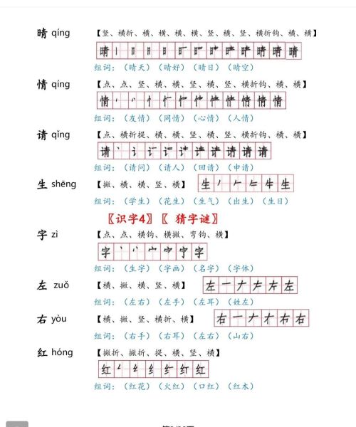 一年级语文下册课后生字组词+拼音(一年级语文下册生字表组词(可打印))