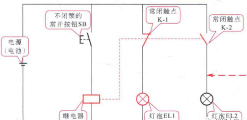 继电器在电路中触点的控制关系图解