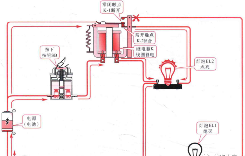 继电器在电路中触点的控制关系图解