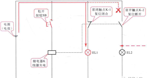 继电器在电路中触点的控制关系图解