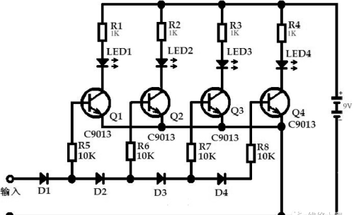 用LED和稳压管制作的简易电压表