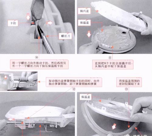 电饭煲的拆装操作方法