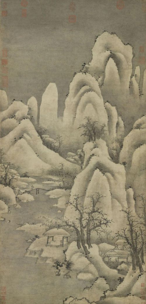 古代雪景山水画(古代雪景简笔画)