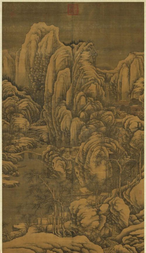 古代雪景山水画(古代雪景简笔画)