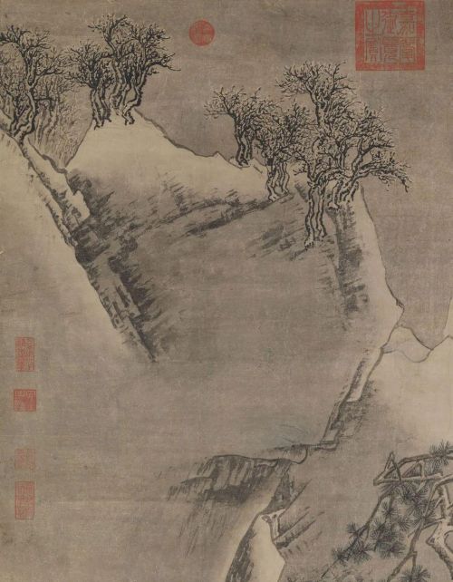 古代雪景山水画(古代雪景简笔画)